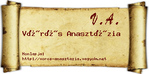 Vörös Anasztázia névjegykártya